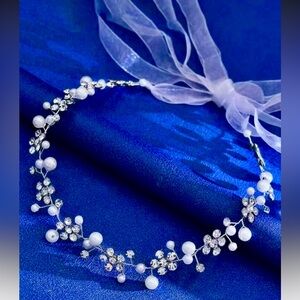 Crystal Rhinestone and Pearl Beaded Bridal Sash/Belt NEW 🏷️